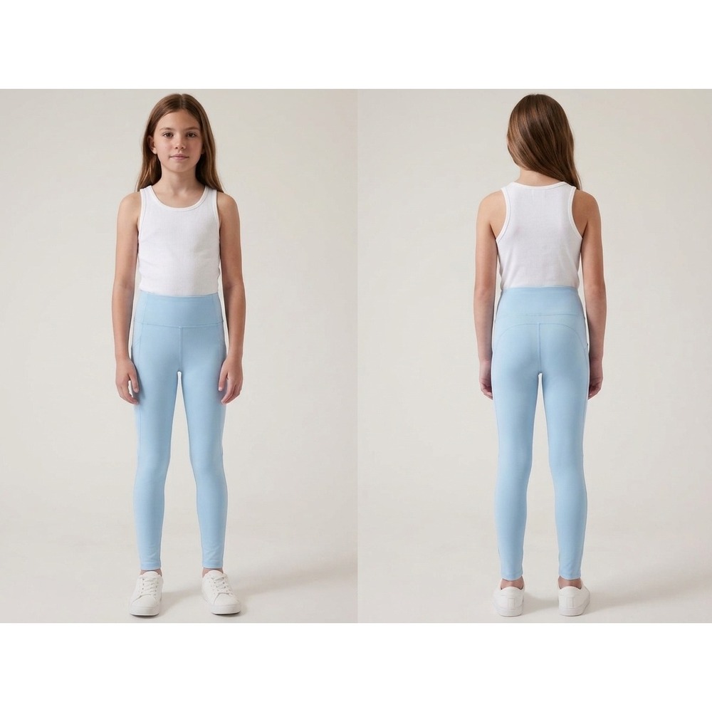 Athleta Girl Stash Your Treasures Tight Girls S 7 Blue High Rise Pockets